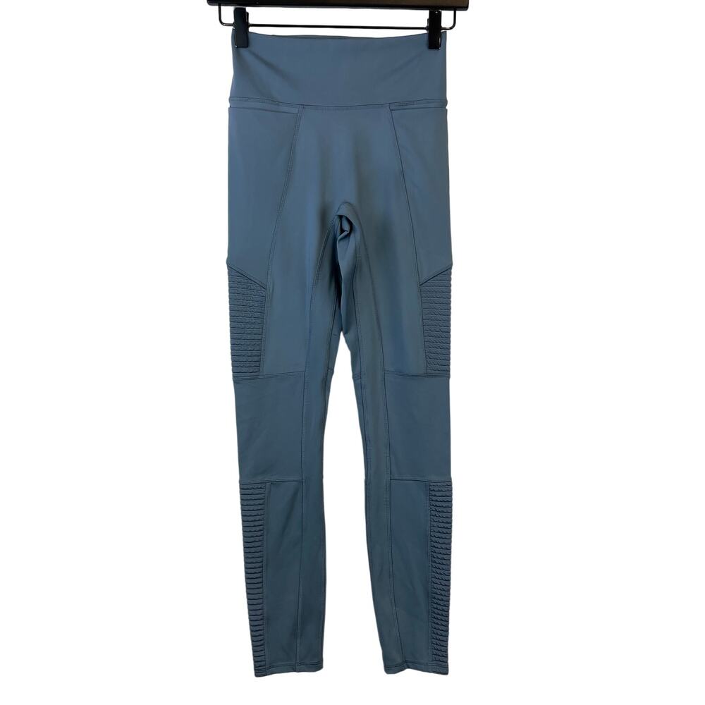 Fabletics XS High Waist Moto 27” Leggings Blue w Pockets